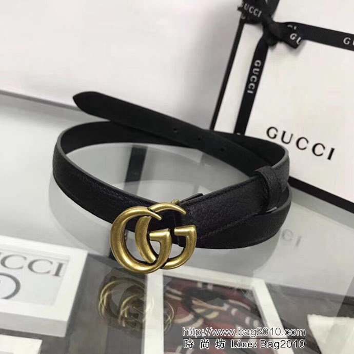 GUCCI古馳 雙G古銅扣頭金屬Gancio 雙面頭層荔枝紋小牛皮 獨特風格 男士皮帶  xfp1434